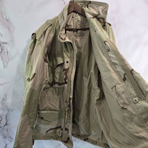 Vintage Desert Camo Jacket Mens Large Regular Coat Cold Weather Field Class 4 - Picture 8 of 11